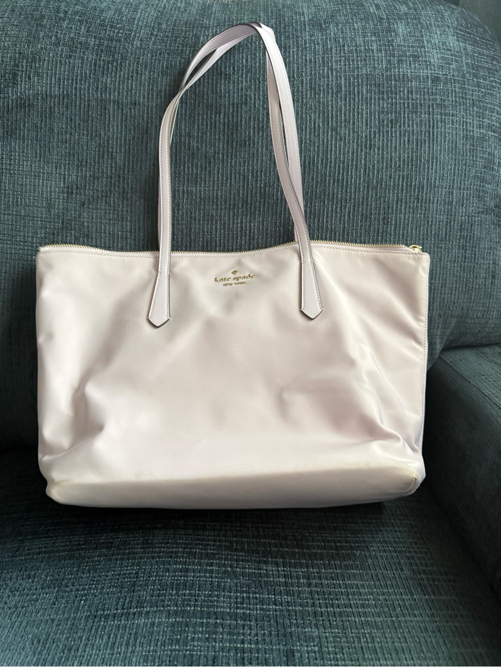 kate spade Pale Pink Nylon Tote with Gold Hardware
